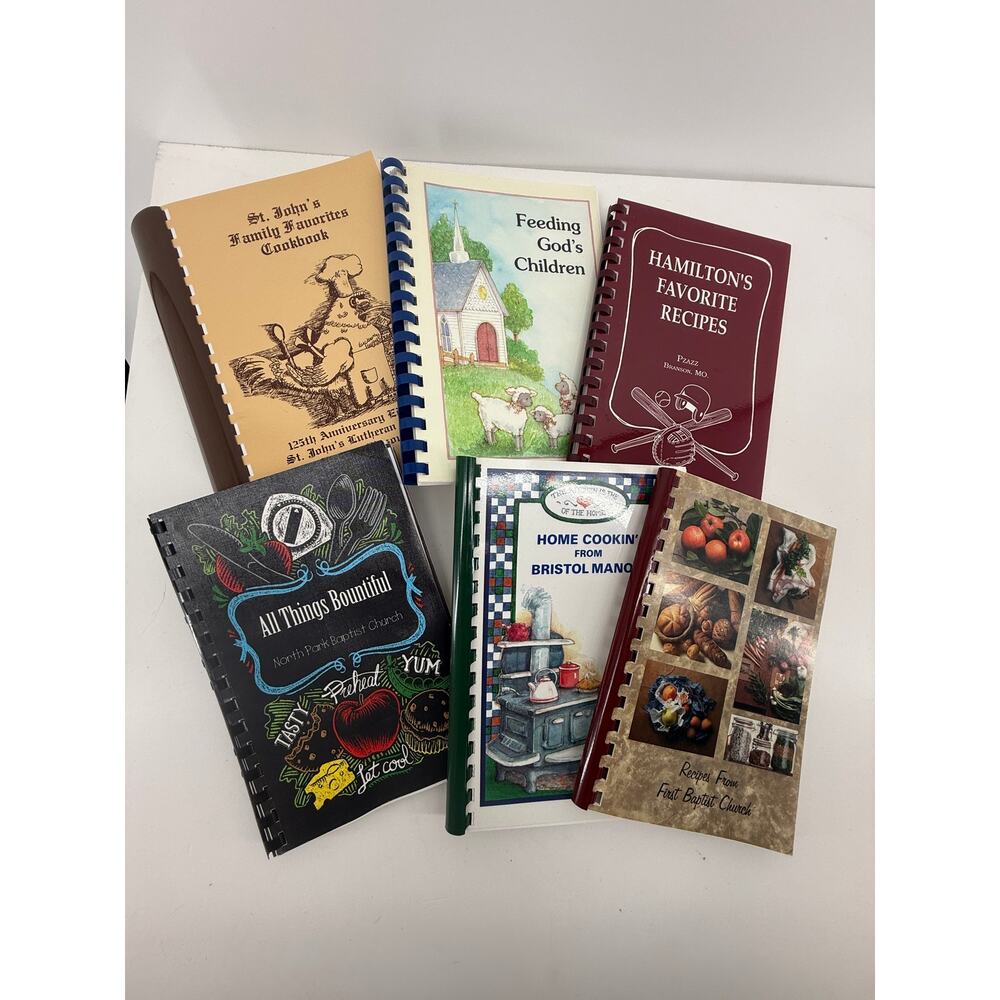 Church Community Spiral Cookbooks Regional Favorite Recipes Collection Lot Of 6